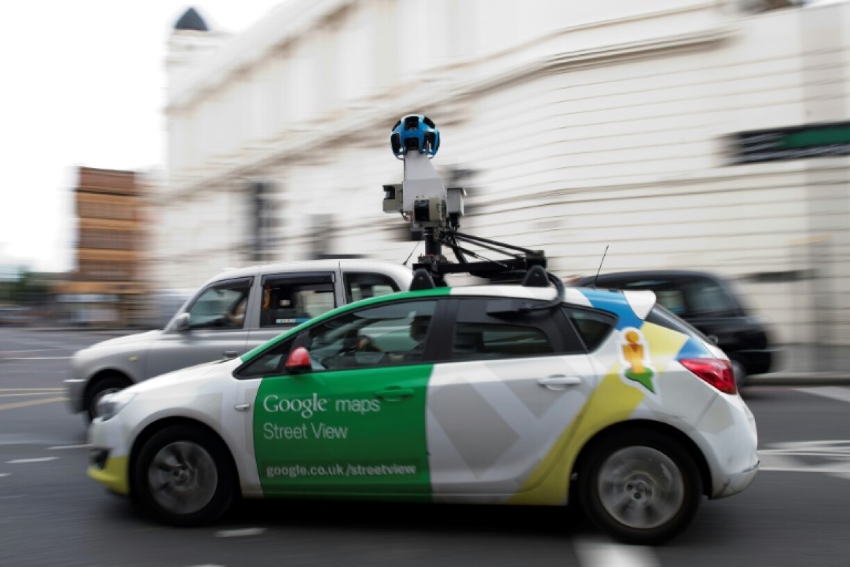 This file photo shows a Google Street View vehicle on a road in the United Kingdom on May 31, 2017