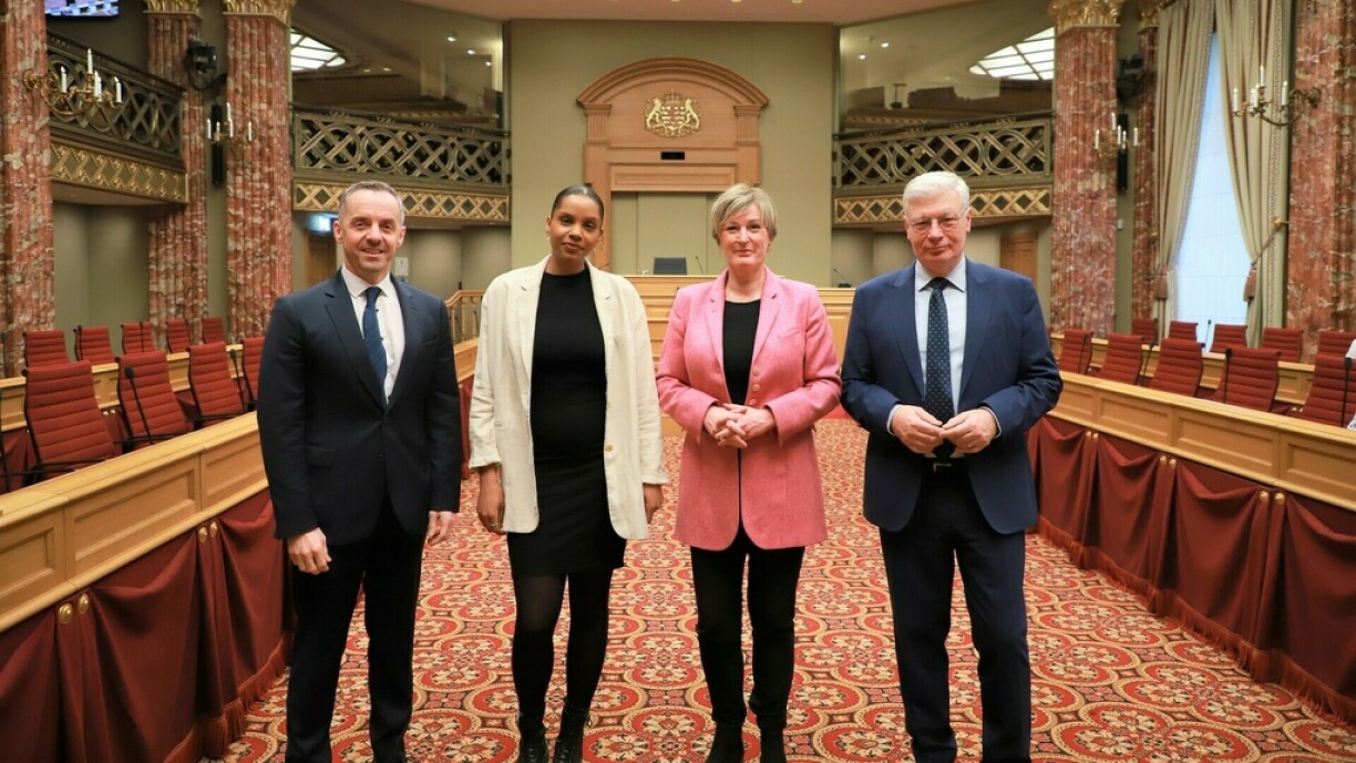 Left to right: Labour Minister Georges Mischo, petition representative Dara Miranda, petition committee president Francine Closener, and Chamber president Claude Wiseler.