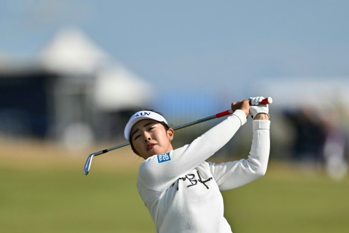 Japan's Miyu Yamashita hits a shot during the Women's British Open at Royal Porthcawl