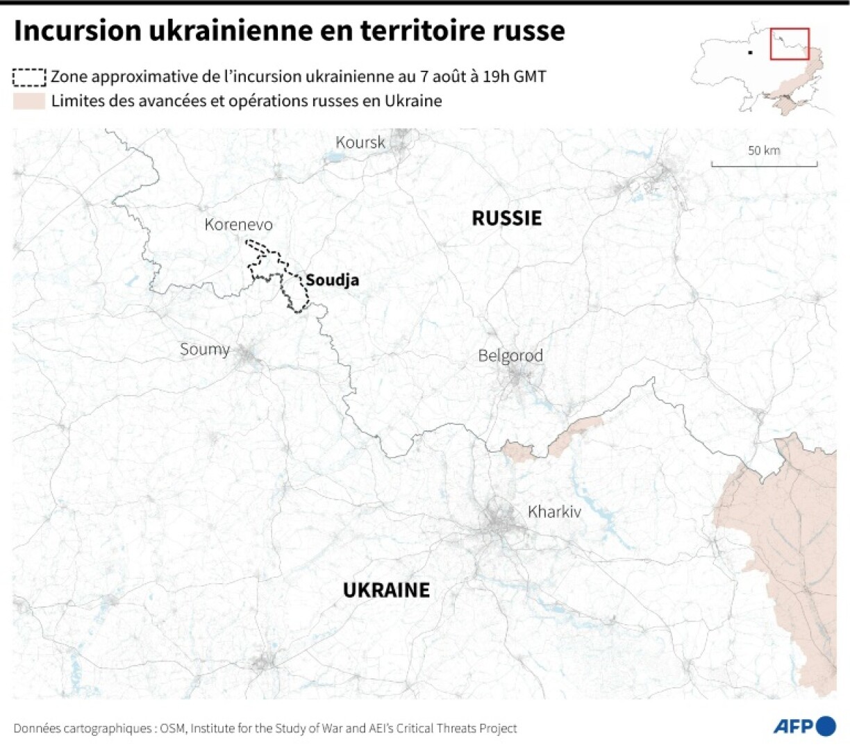 Incursion ukrainienne dans la région russe de Koursk