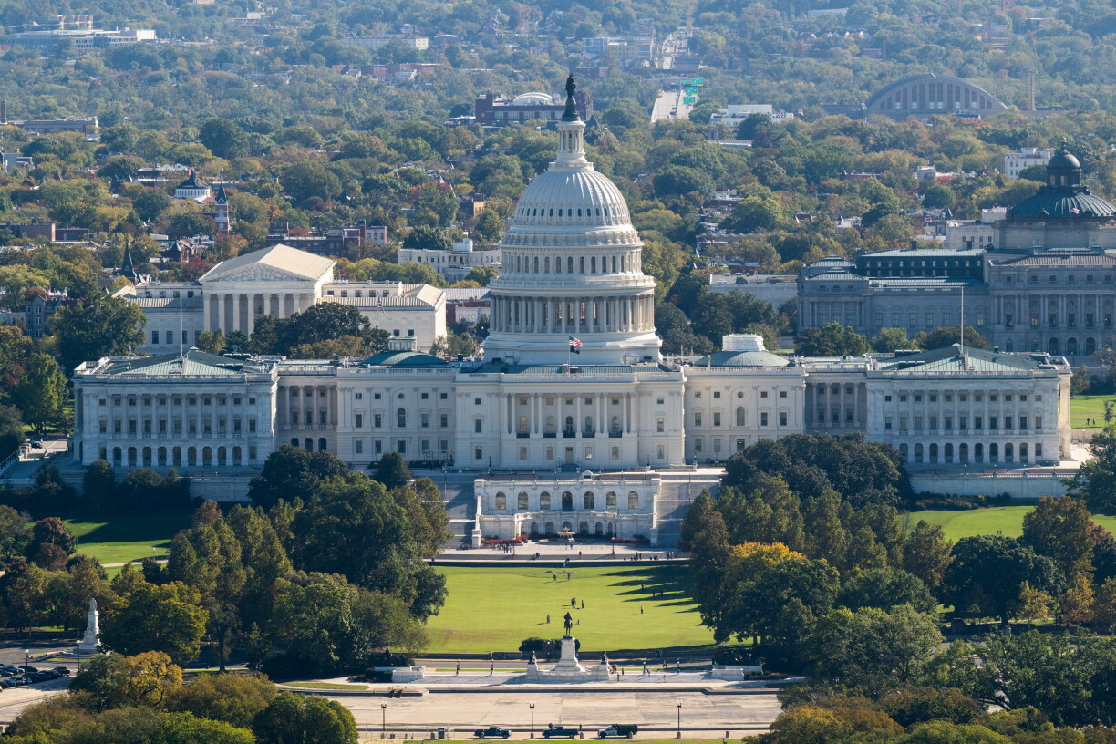 The US Capitol pictured from the top of the Washington Monument in Washington DC on 22 October 2026.