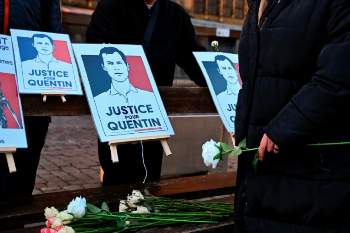 Rassemblement en hommage à Quentin Deranque à Metz, dans le nord-est de la France, le 16 février 2026