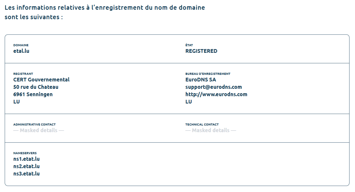 Screenshot vun DNS.lu