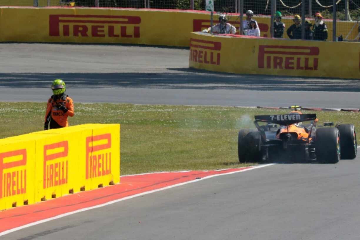 Lando Norris failed to finish the Canadian Grand Prix after hitting the car of McLaren team-mate Oscar Piastri
