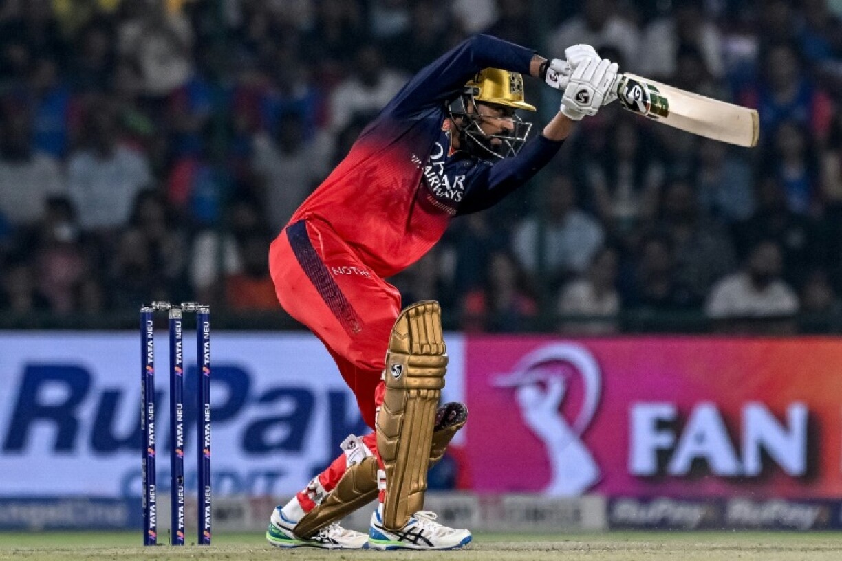 Krunal Pandya plays a shot during Royal Challengers Bengaluru's IPL win against Delhi Capitals
