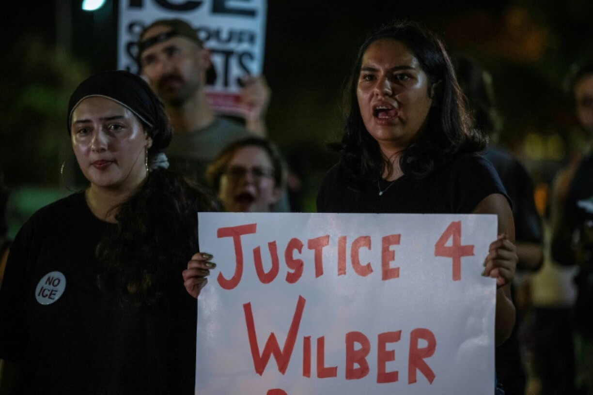 Manifestation la police américaine de l'immigration ICE à Austin, le 21 septembre 2026 au Texas