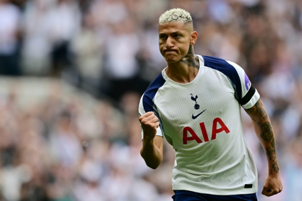 Tottenham's Richarlison celebrates scoring against Burnley