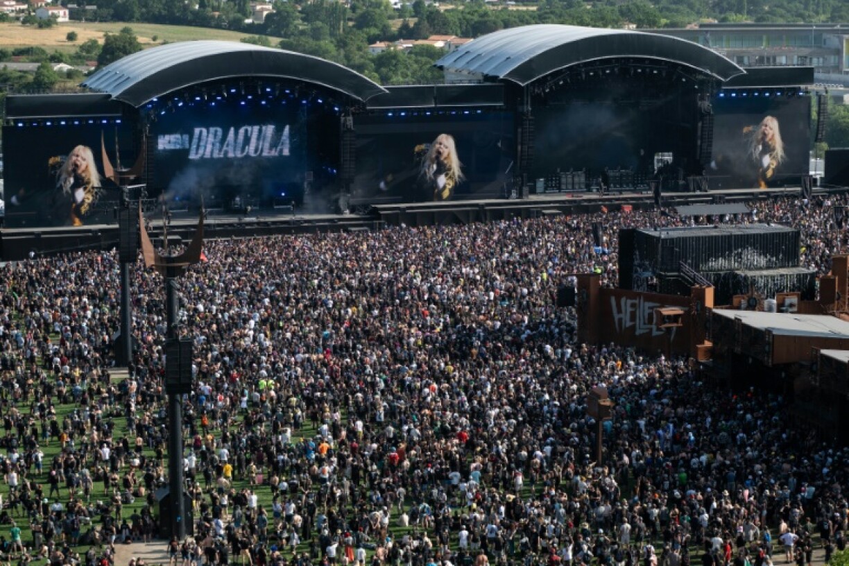 Australian band Dracula perform during the 18th edition of Hellfest