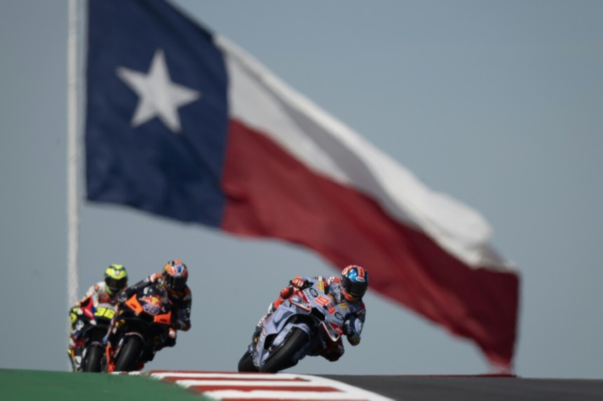 Le pilote espagnol de MotoGP Marc Marquez (Ducati-Gresini) lors du GP des Amériques sur le circuit d'Austin (Texas) le 13 avril 2024.