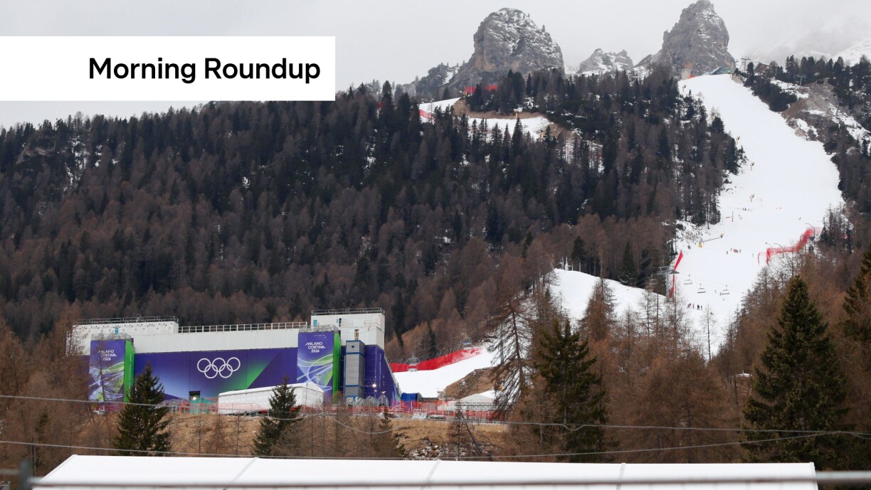 Tofane Alpine Skiing Centre, the venue for the Alpine Skiing events, is pictured in Cortina d'Ampezzo, Italy, on 18 January 2026.