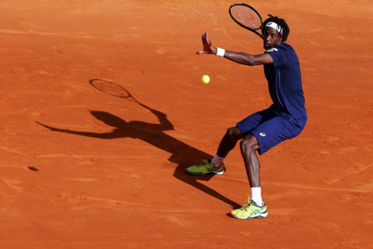 Le Français Gaël Monfils, lors de son match contre le Tchèque Jiri Vesely, lors du tournoi de Monte-Carlo, le 14 avril 2016