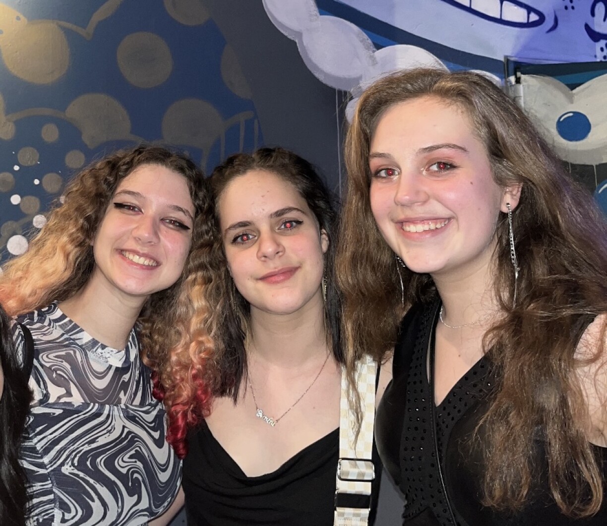 Emiliy (on the left) and friends