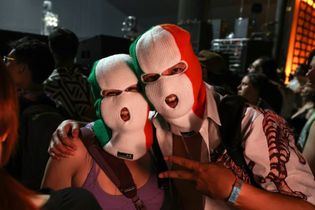Kneecap fans have adopted the Irish balaclavas too