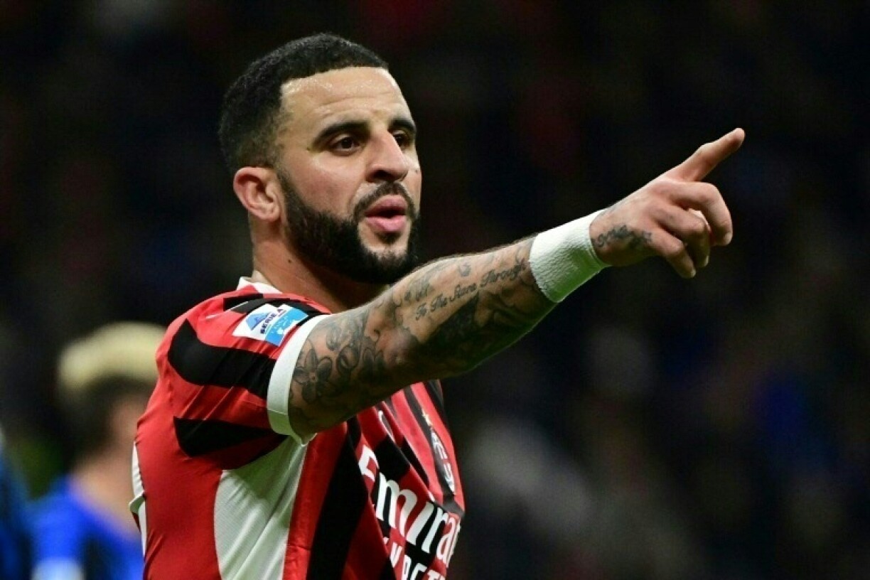 AC Milan's English defender Kyle Walker during the Italian Serie A derby against Inter Milan at the San Siro