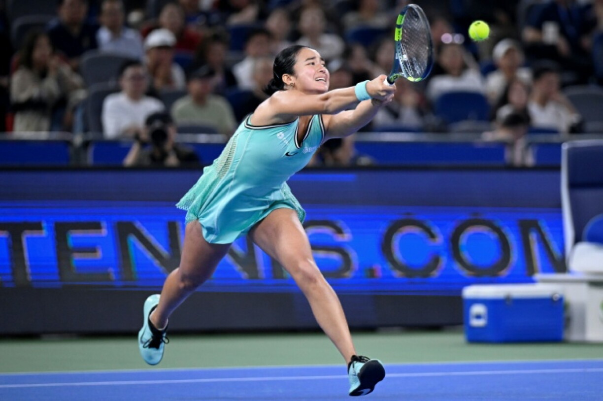 Alexandra Eala in action this month in Wuhan