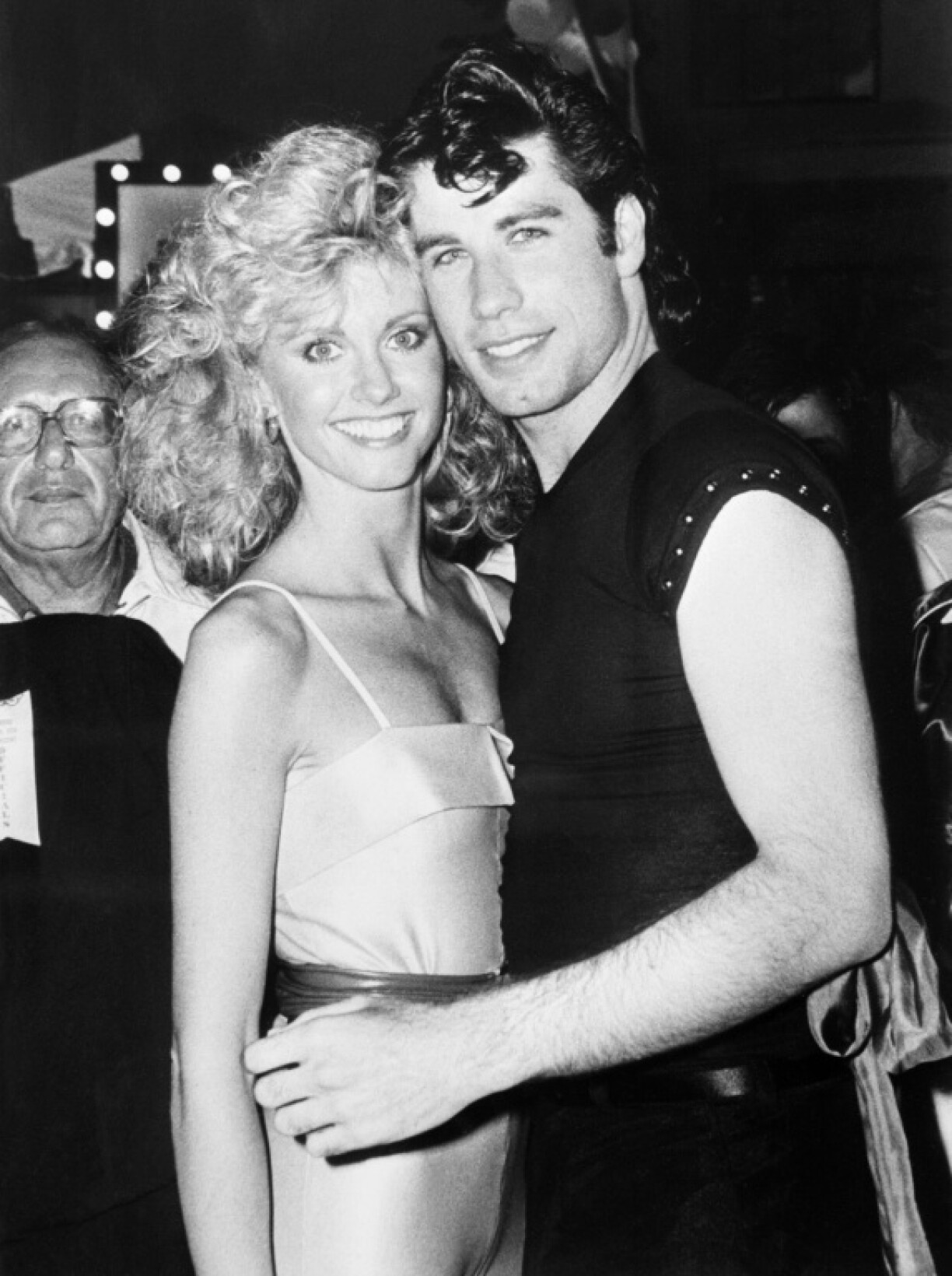 John Travolta et l'actrice britannique Olivia Newton-Johnlors de la sortie du film