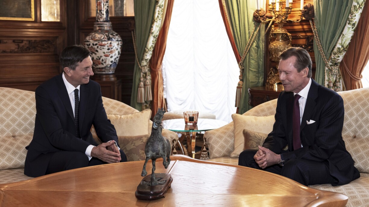 De Grand-Duc am Gespréich mam slowenesche Staatspresident Borut Pahor.