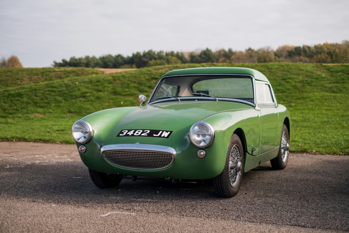 This Austin-Healey Sebring Sprite (3482 JW) is a charming and exceedingly rare British sports car.