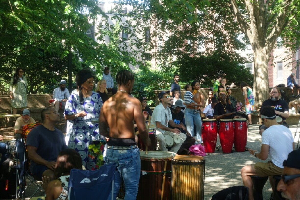 Malcolm X Park est l'un des lieux de rassemblement de la communauté afro-américaine de Washington, le 18 mai 2026