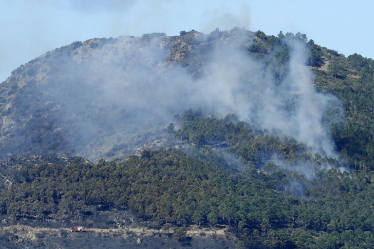 Incendie près de la commune espagnole de Portbou, à proximité de la frontière avec la France, le 5 août 2023
