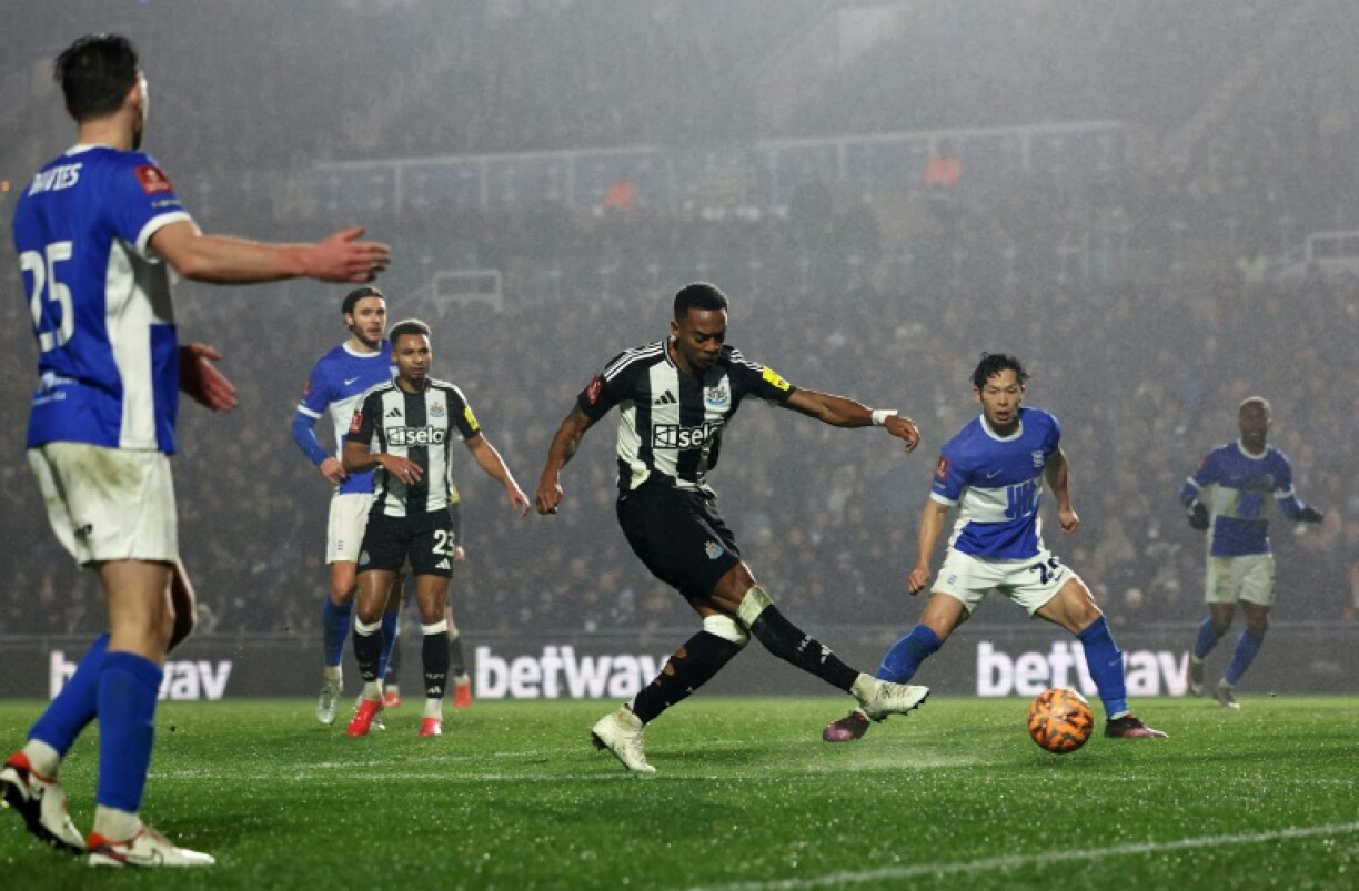 Joe Willock (centre) scored twice for Newcastle against Birmingham