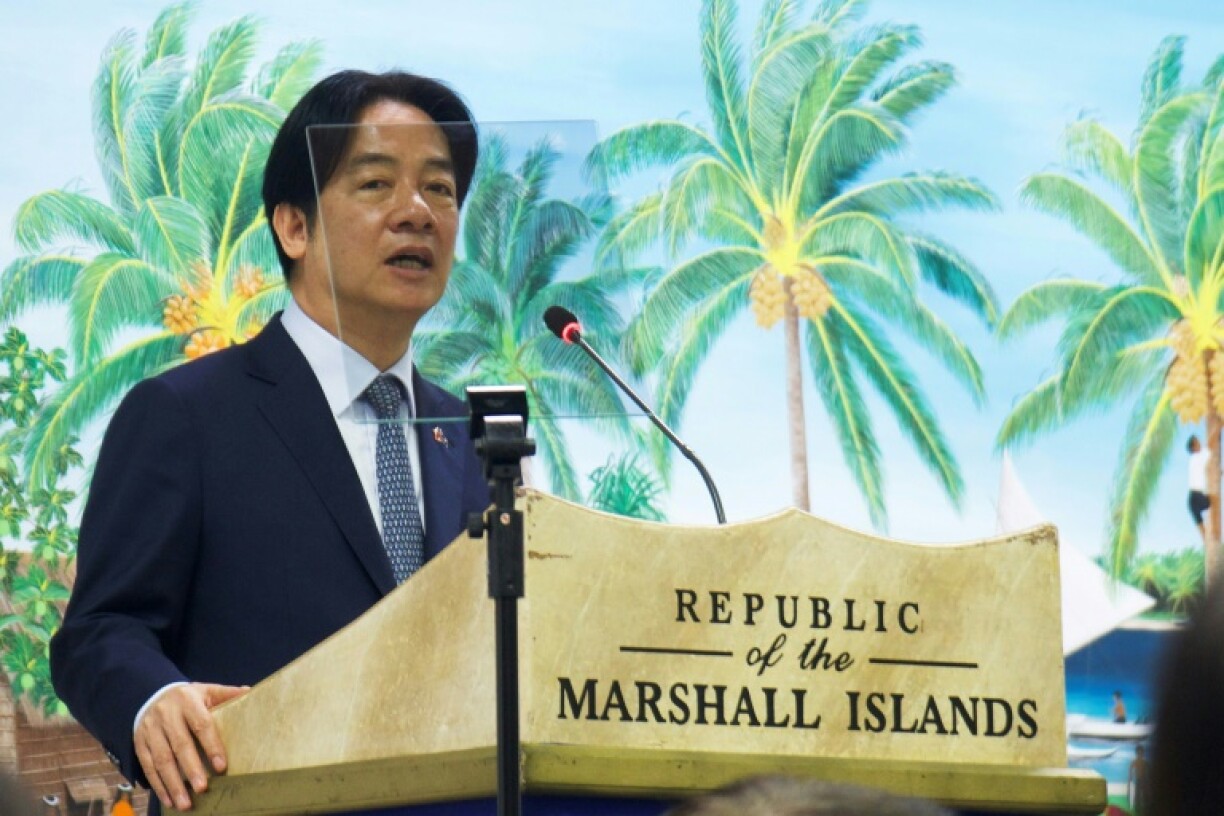 Taiwanese President Lai Ching-te speaks to the parliament of the Marshall Islands
