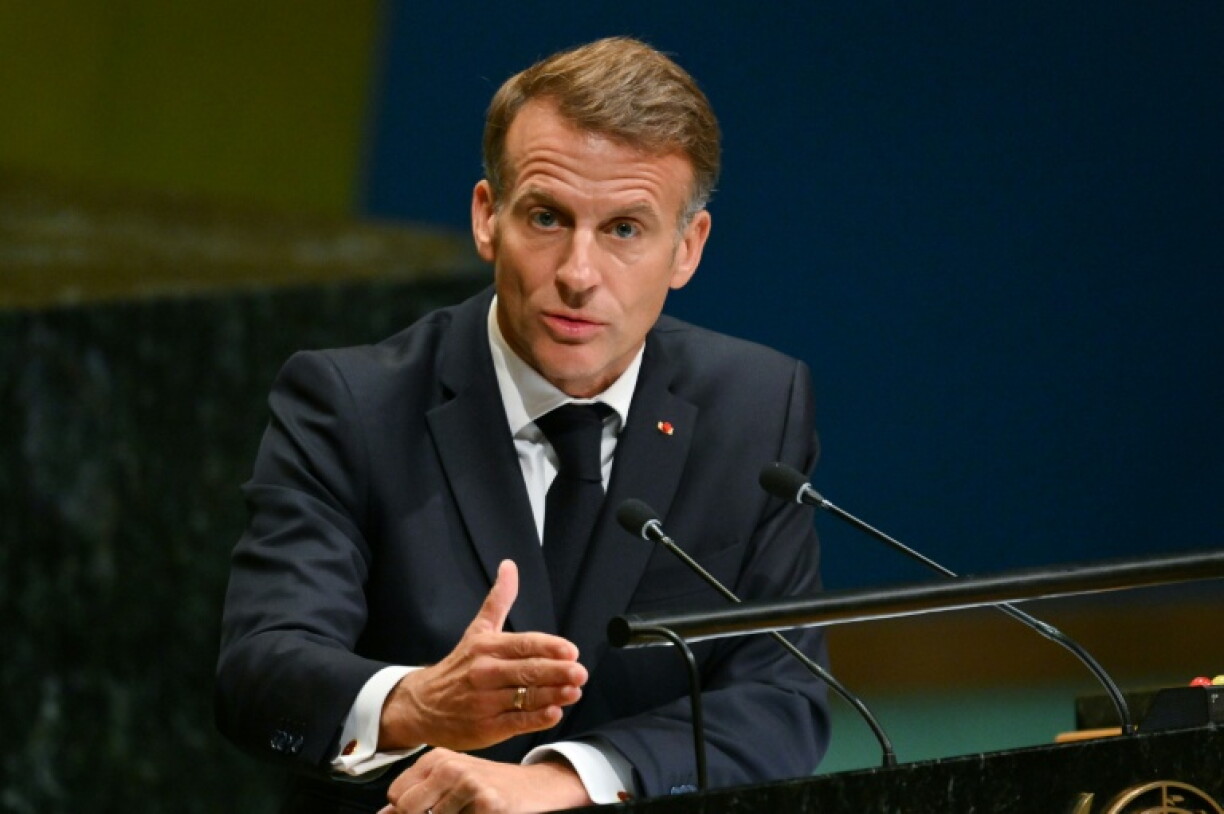 Emmanuel Macron devant l'assemblée générale des Nations unies, à New York, le 22 septembre 2026