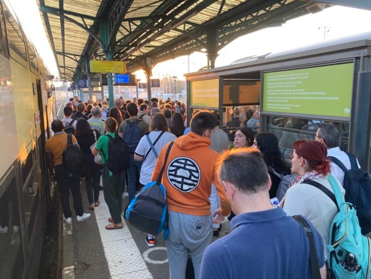 Une photo prise en gare de Thionville le 22 juillet 2022