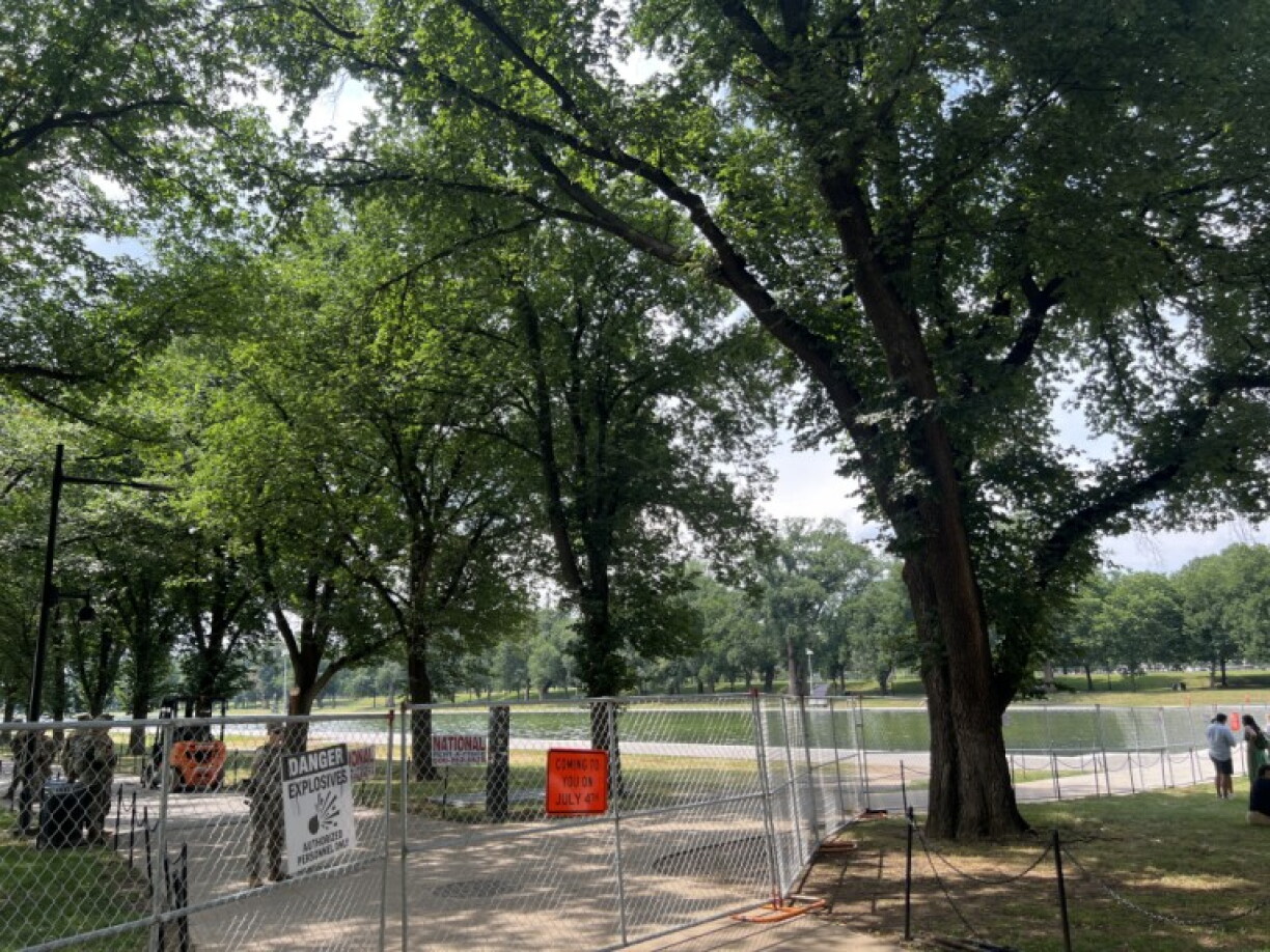 The Lincoln Memorial Reflecting Pool is seen June 26, 2026 on the National Mall in Washington ahead of Independence Day festivities