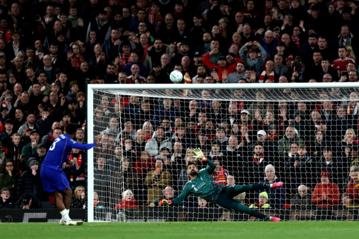 Chelsea defender Wesley Fofana fails to score during the penalty shoot-out loss at Liverpool