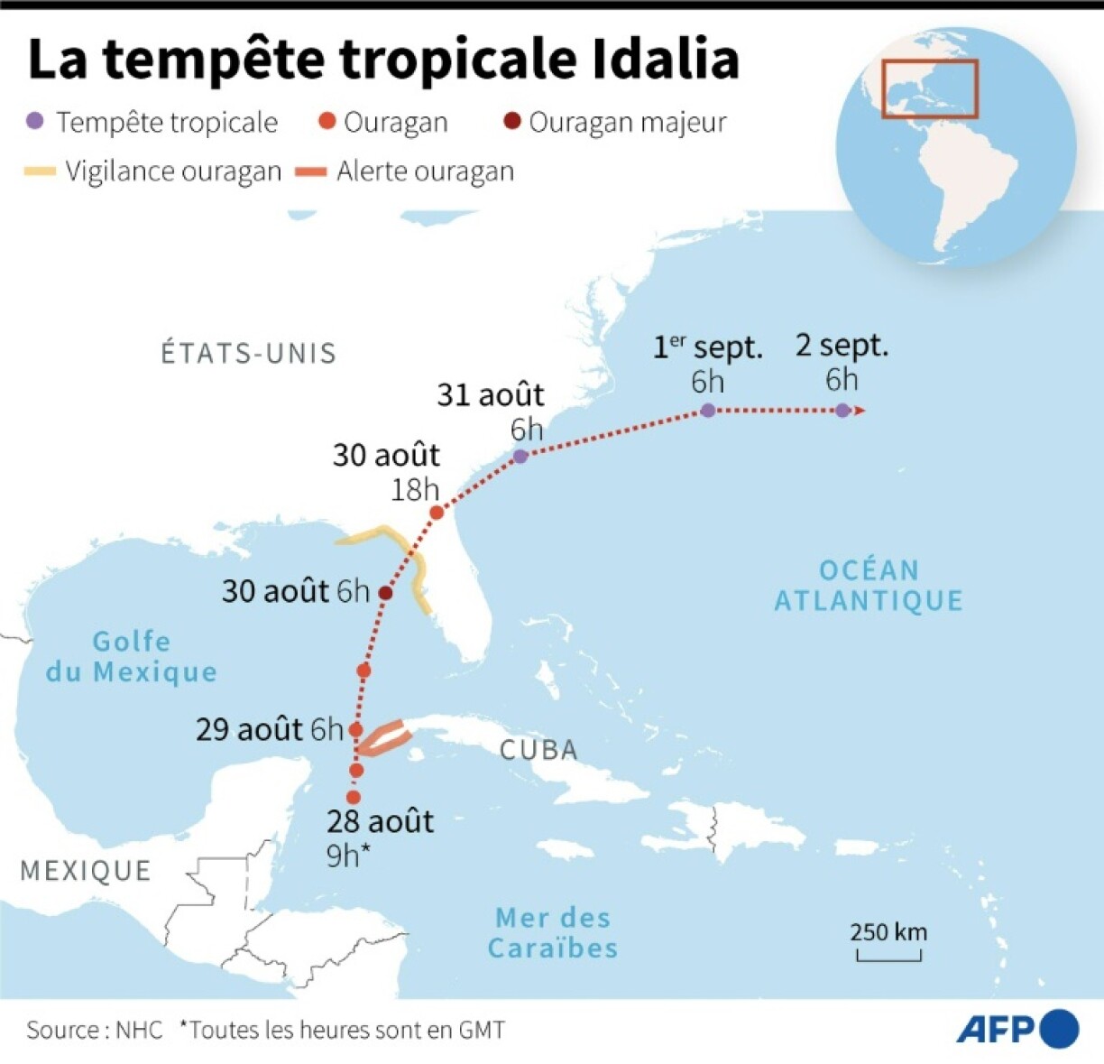 La tempête tropicale Idalia
