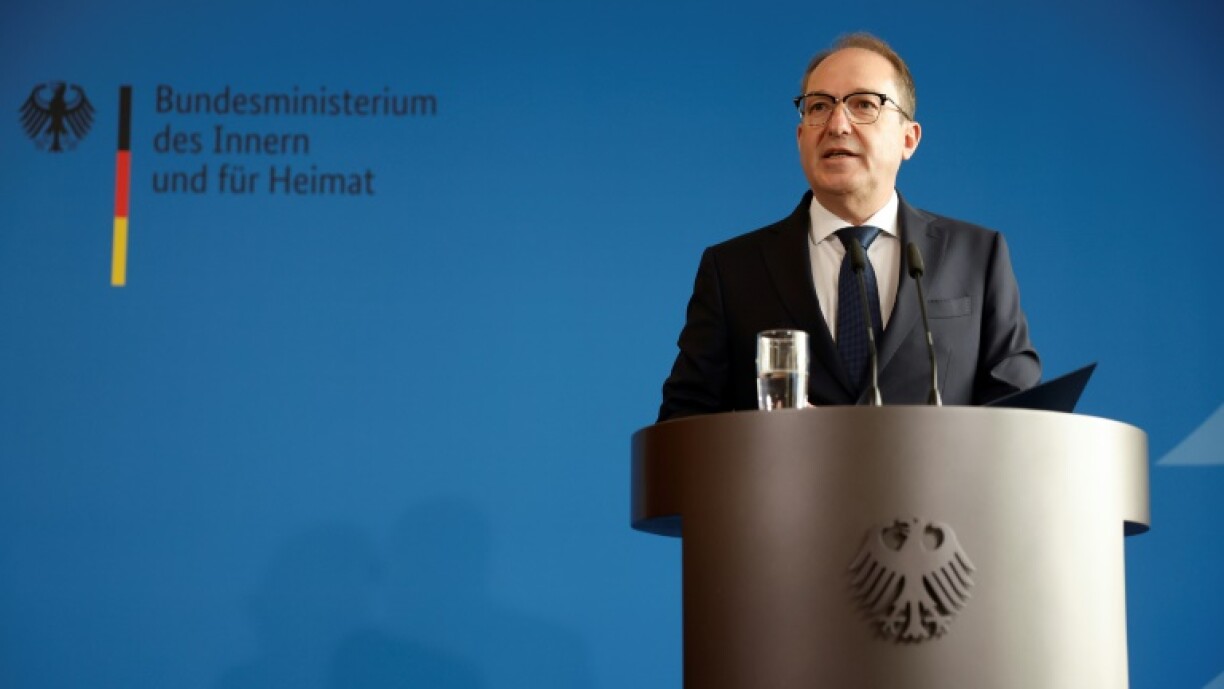 German Interior Minister Alexander Dobrindt addresses a press conference in Berlin