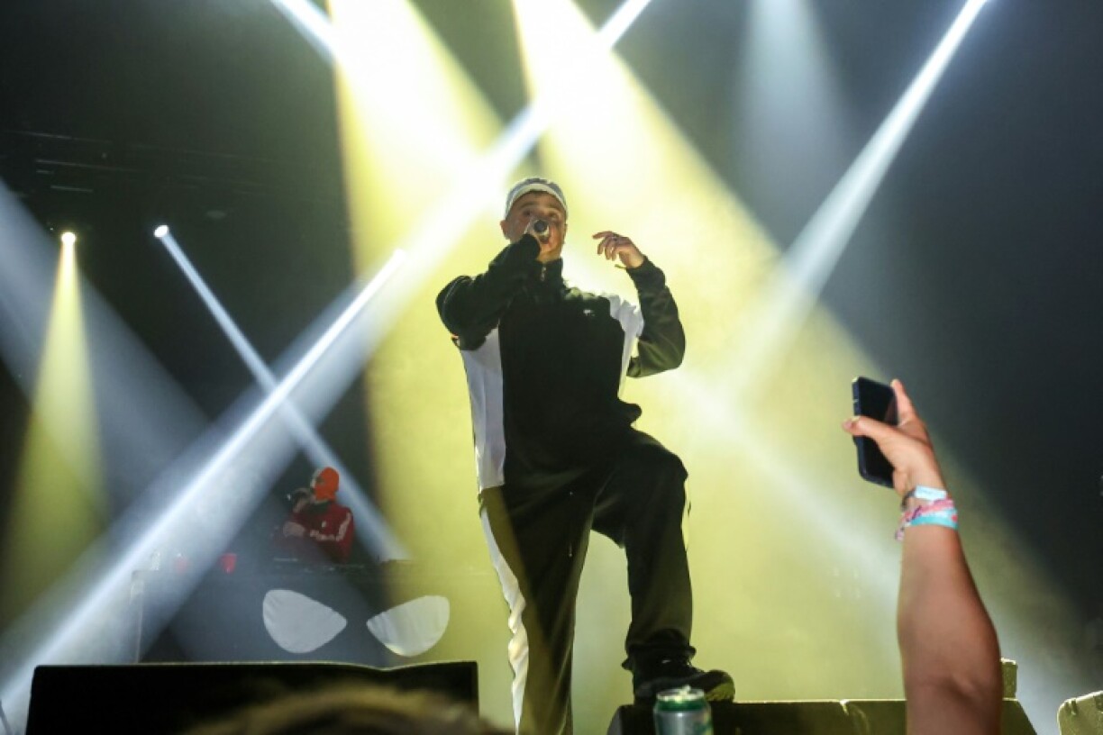 Moglai Bap from Irish hip hop trio Kneecap, which has enjoyed a blockbuster year following the release of their album