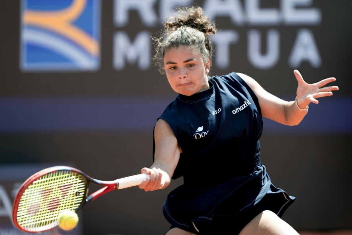 L'Italienne Jasmine Paolini en huitième de finale du WTA 1000 de Rome contre la Lettonne Jelena Ostapenko le 12 mai 2025