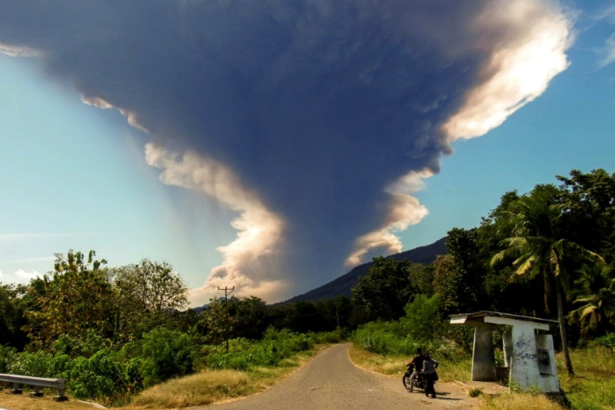 Mount Lewotobi Laki-laki spewed an ash tower 18 kilometres high in a fresh eruption