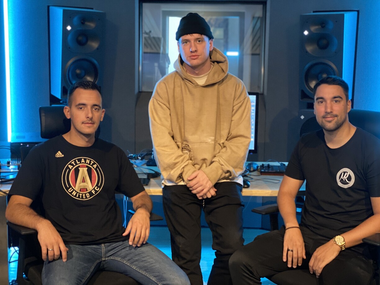 (v.l.n.r.) André Neves, Lennard Oestmann alias Jumpa, David Veiga