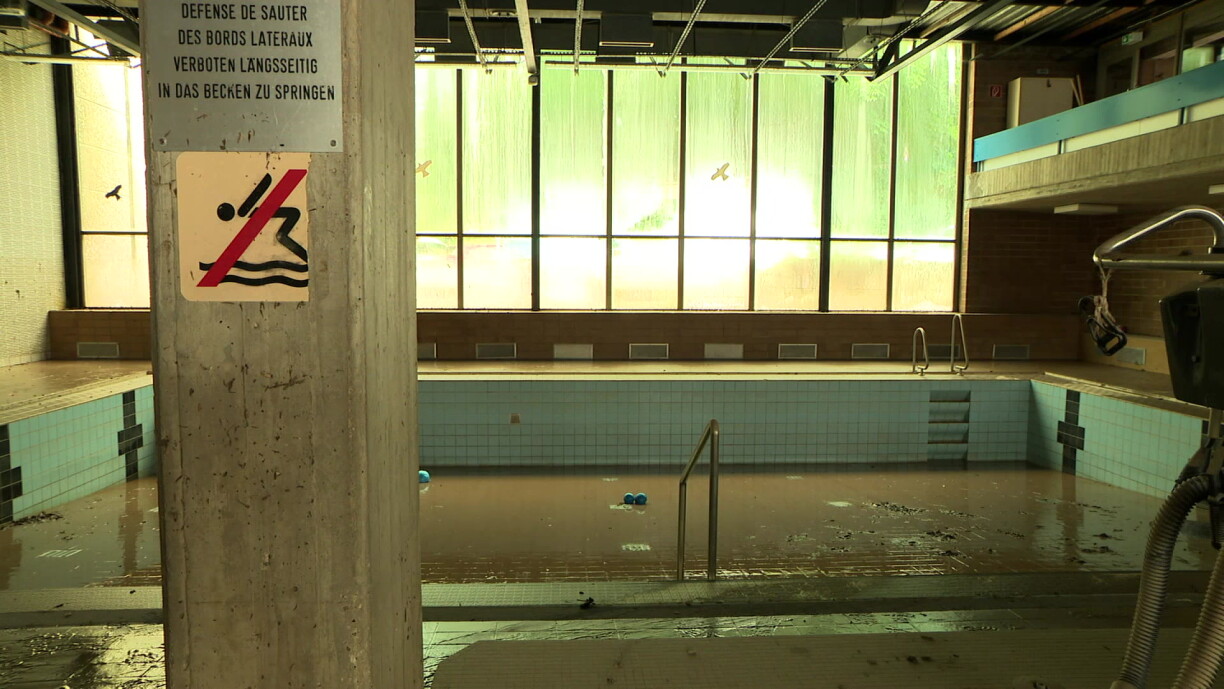 La piscine d'Echternach a été très endommagée par les inondations de juillet.