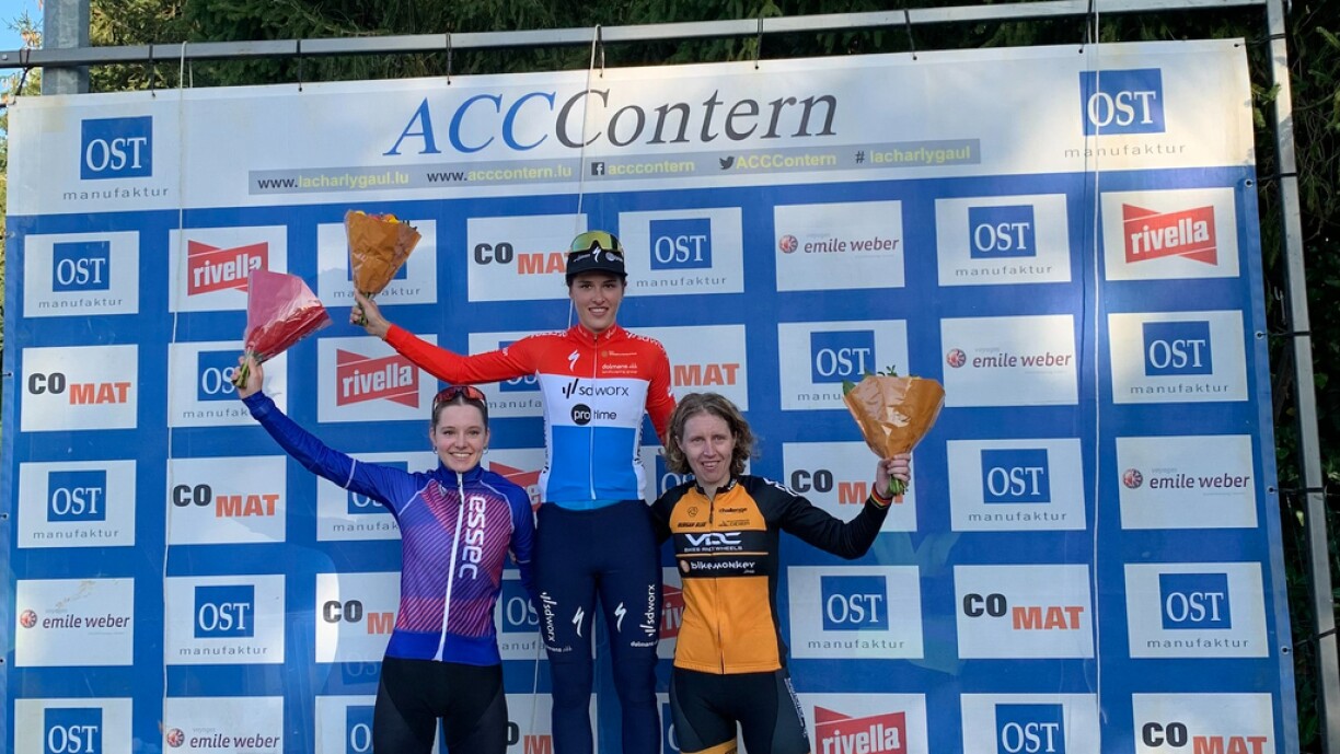 D'Marie Schreiber eng weider Kéier ganz uewen um Podium.
