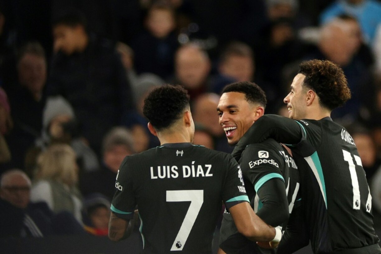 Trent Alexander-Arnold (centre) scored in Liverpool's demolition of West Ham