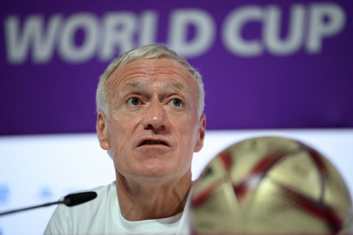 Le sélectionneur de l'équipe de France Didier Deschamps, en conférence de presse, le 13 décembre 2022 à Doha