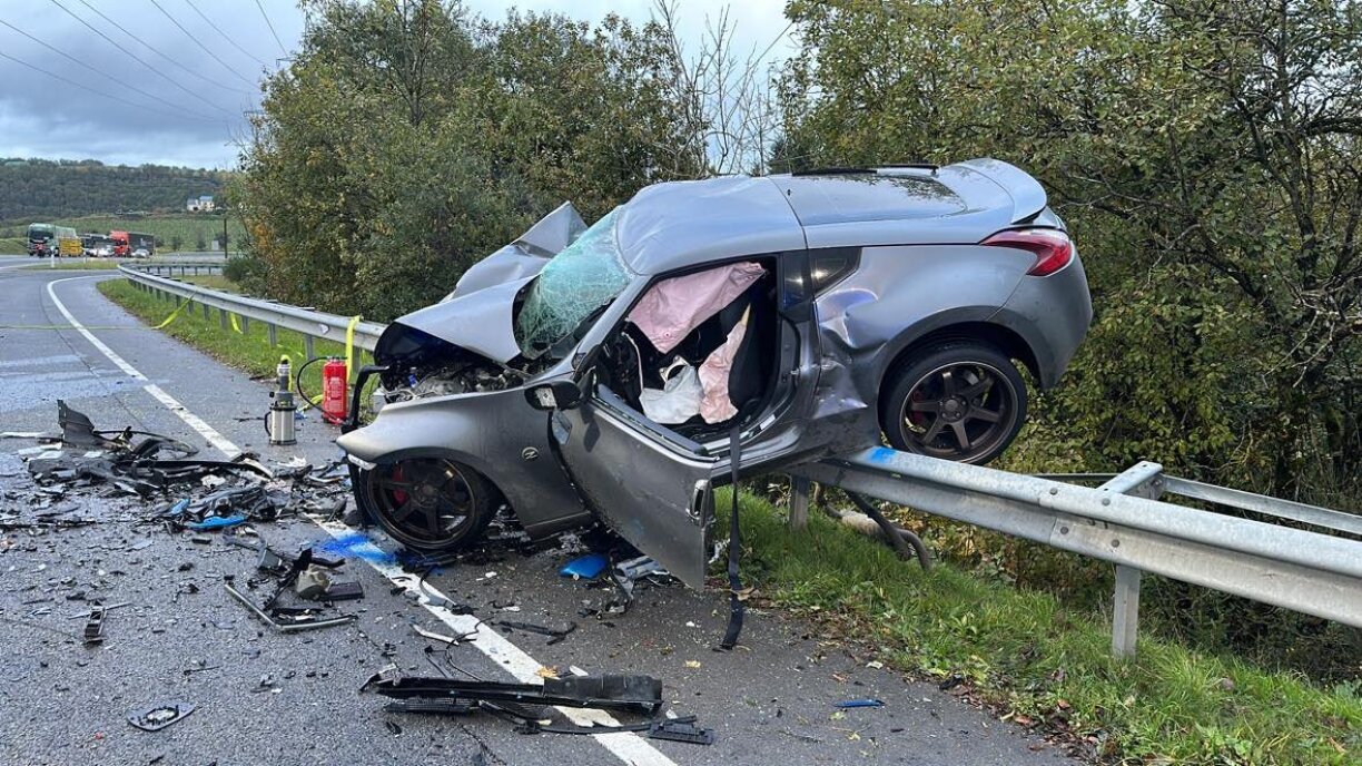 Une photo prise sur les lieux de l'accident près de Lipperscheid