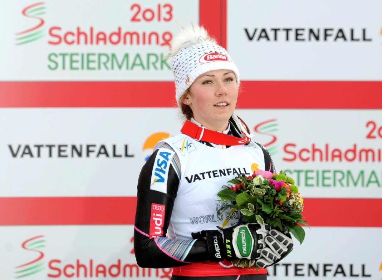 Shiffrin after winning her first world gold in 2013