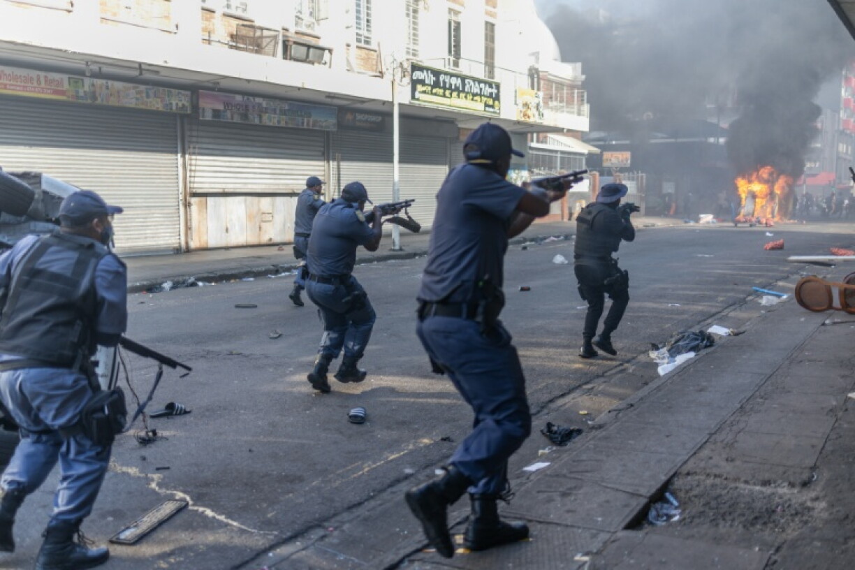 Police fired rubber bullets after clashes erupted in Durban