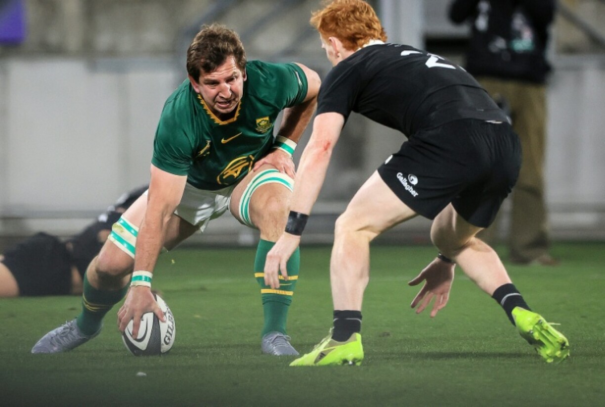 South Africa’s Kwagga Smith scores a try during the Rugby Championship Test against New Zealand in Wellington