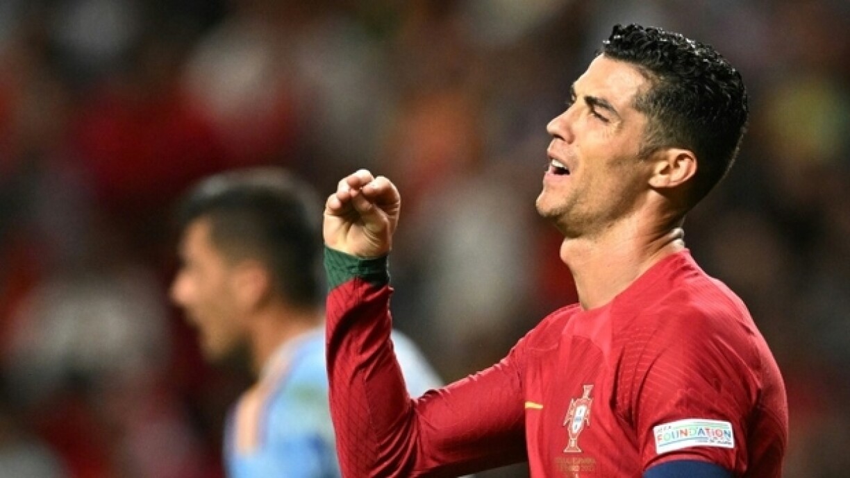 L’attaquant portugais Cristiano Ronaldo lors d'un match entre le Portugal et l’Espagne en Ligue des Nations de l’UEFA, au stade de Braga