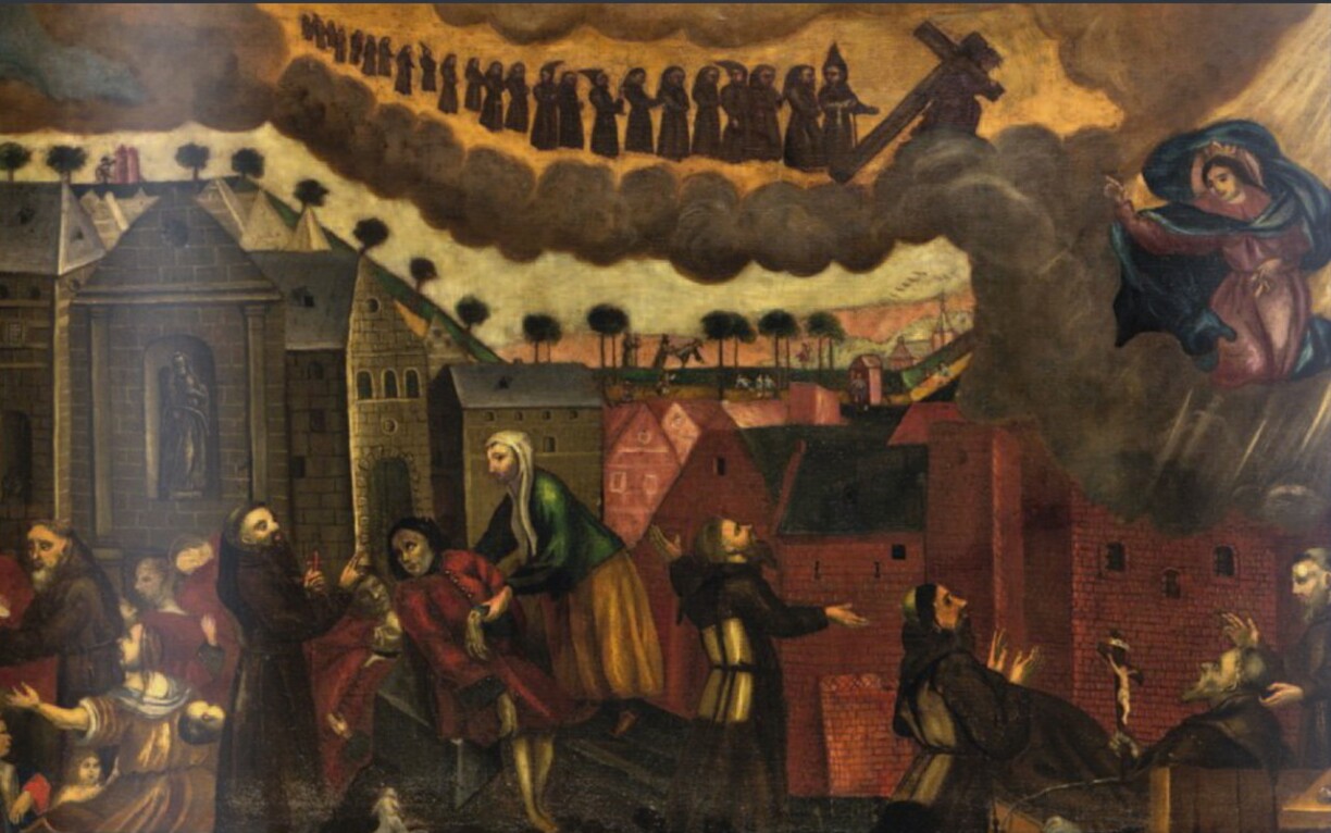 The plague, shown here in Maastricht in the 1630s, was fortunately absent from Luxembourg under the Austrian Habsburgs.
