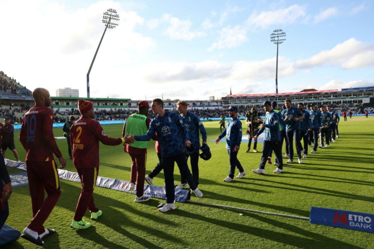 England captain Harry Brook leads his team off the field after their 238-run win over the West Indies in the 1st ODI at Edgbaston
