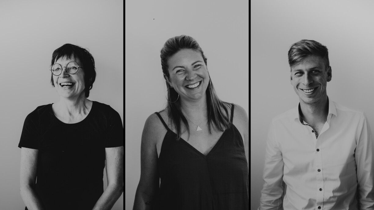 De gauche à droite : Jenny Nolan, Ellie Long, Daniel Simon.