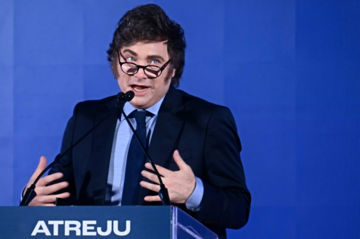 Argentina's President Javier Milei attends a political meeting organized by a right-wing group in Rome in December 2024