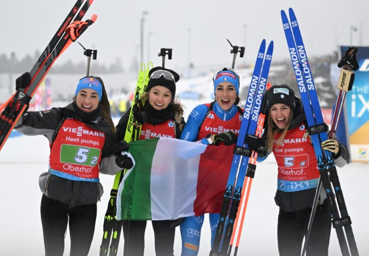 Les biathlètes italiennes à Oberhof, le 18 février 2023